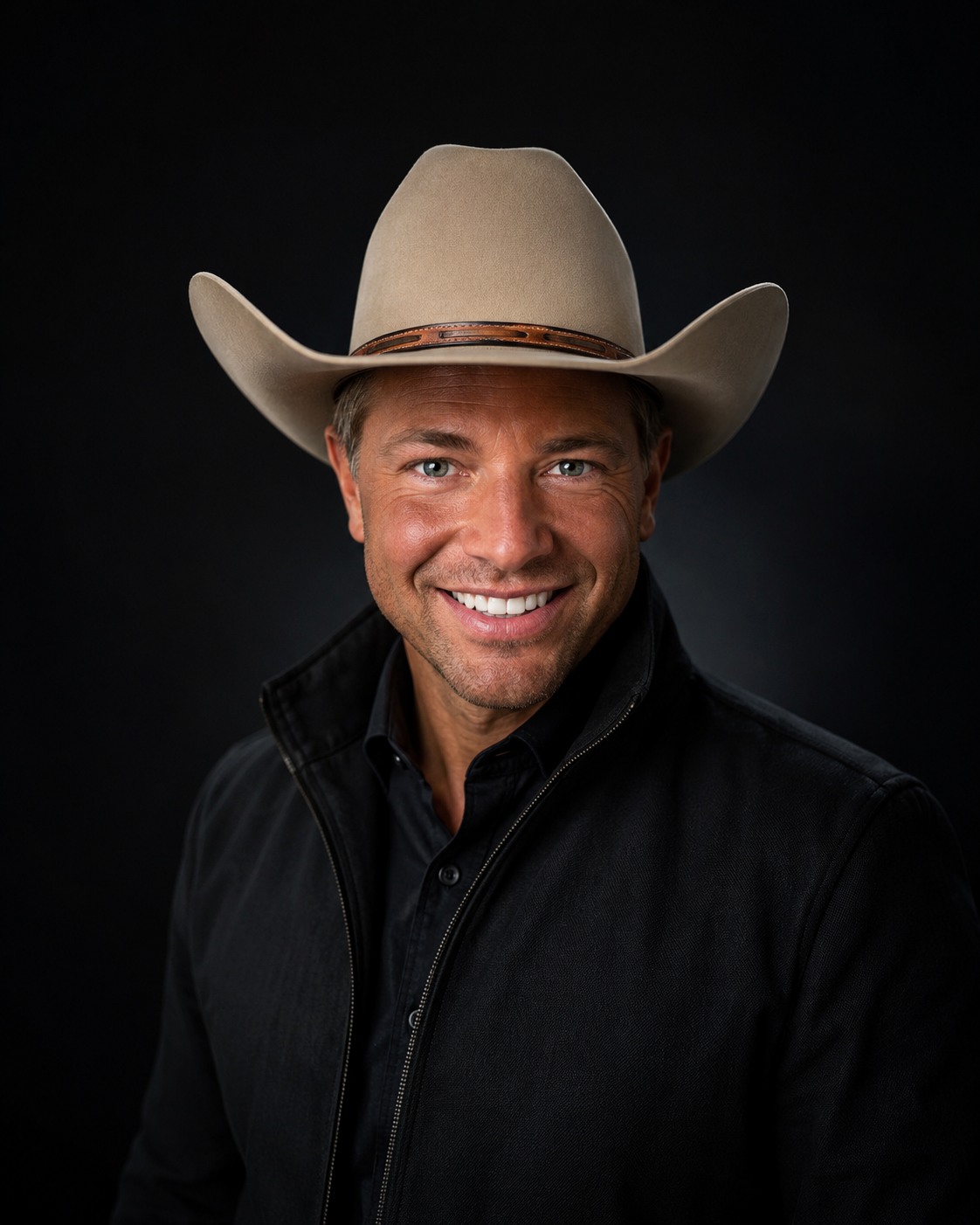 Logan Davis in a cowboy hat, founder of Kingan Logic